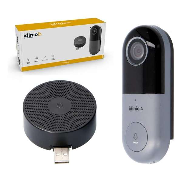 IDINIO EasyFix Video Deurbel met camera en WIFI met ontvanger - Bedraad - HD IDINIO EasyFix Video Deurbel met camera en WIFI met ontvanger - Bedraad - HD