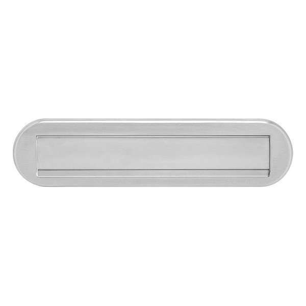 Intersteel Brievenbus ovaal met klep/regenrand rvs geborsteld Intersteel Brievenbus ovaal met klep/regenrand rvs geborsteld
