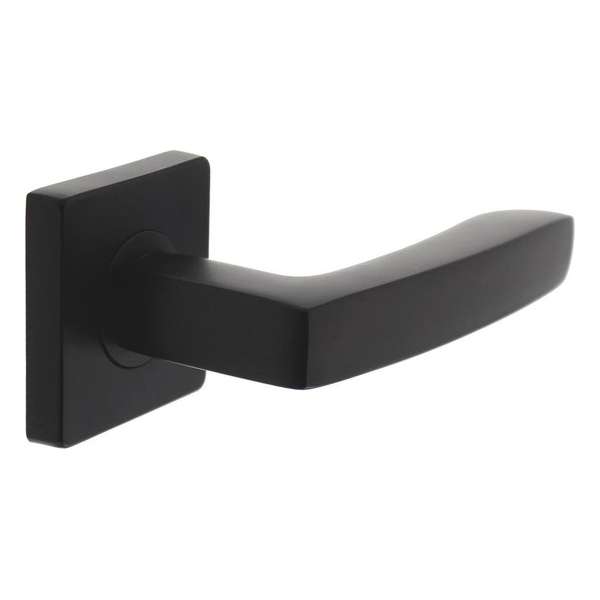 Intersteel Deurkruk Minos op vierkant rozet mat zwart Intersteel Deurkruk Minos op vierkant rozet mat zwart