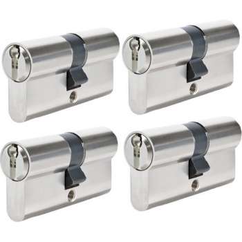 Euro Profielcilinder - Cilinder - Cilinders - Cilinderslot - Cilindersloten - 4 Stuks - Gelijksluitend
