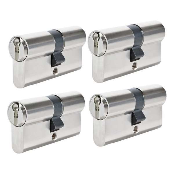 Euro Profielcilinder - Cilinder - Cilinders - Cilinderslot - Cilindersloten - 4 Stuks - Gelijksluitend Euro Profielcilinder - Cilinder - Cilinders - Cilinderslot - Cilindersloten - 4 Stuks - Gelijksluitend