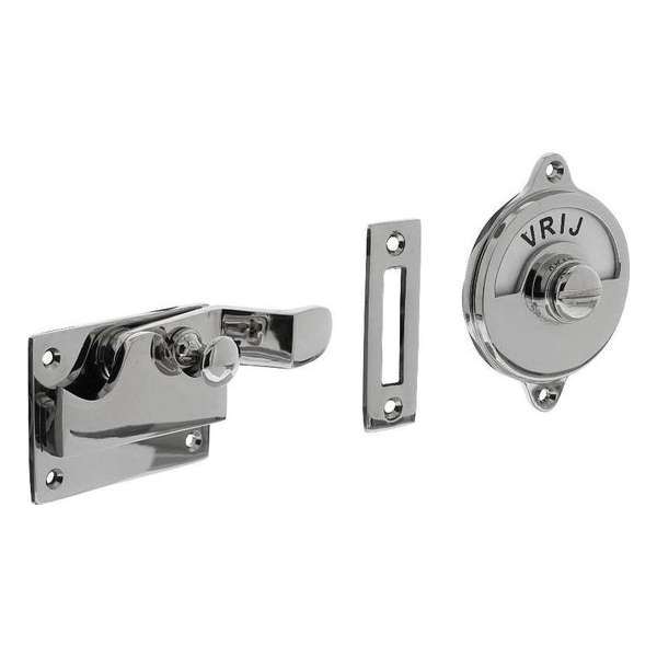 Intersteel WC-overslag met bocht vrij/bezet nikkel Intersteel WC-overslag met bocht vrij/bezet nikkel