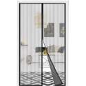 YONO Vliegengordijn Deur Magnetisch – Deurhor met Klittenbandstrip – Deurgordijn – Horgordijn – 210x90 cm – Zwart