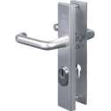 Nemef veiligheidsdeurbeslag 3417 - Kruk/Kruk - Met kerntrekbeveiliging - Afstand 72mm - SKG*** - Aluminium - In zichtverpakking