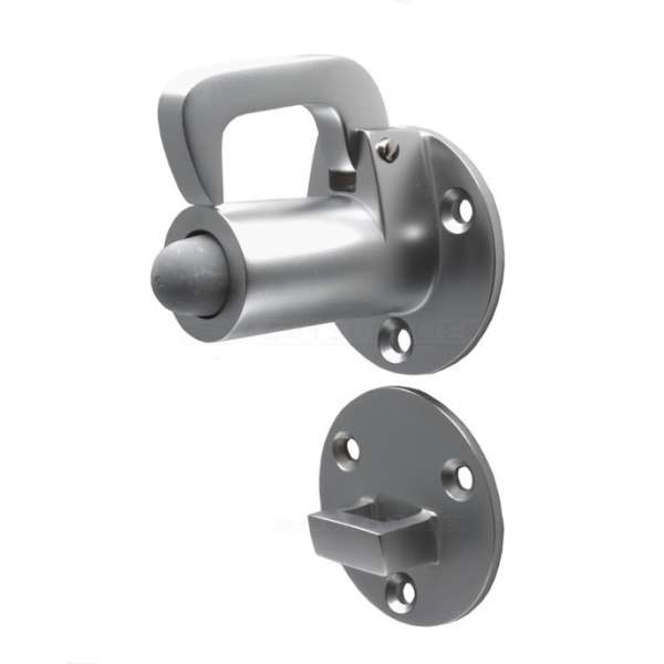 Deurvastzetter - met valhaak - 72mm - Messing mat chroom - S&B - 251201.9 Deurvastzetter - met valhaak - 72mm - Messing mat chroom - S&B - 251201.9