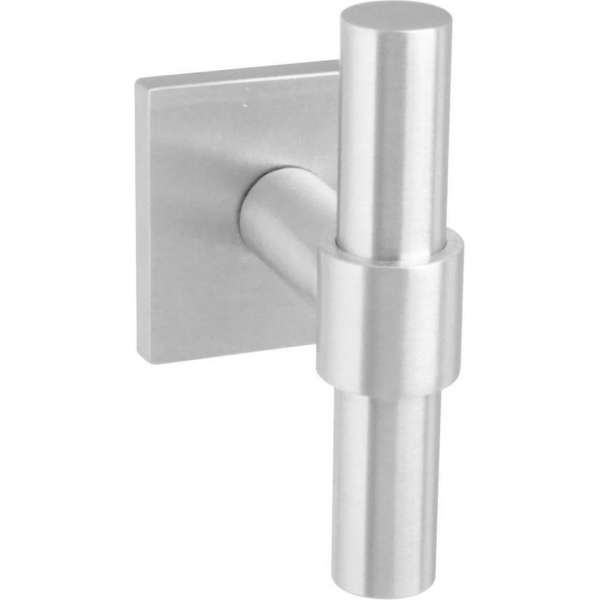 Intersteel Voordeurknop T-recht op vierkante achterplaat rvs geborsteld Intersteel Voordeurknop T-recht op vierkante achterplaat rvs geborsteld