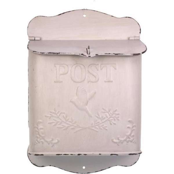 Brievenbus hangend metaal creme 23,5x12x5x34,5cm Brievenbus hangend metaal creme 23,5x12x5x34,5cm