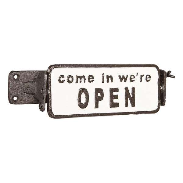 Clayre & Eef Open Gesloten Bordje 17*7*8 cm Bruin Ijzer Rechthoek Come in we're open Open Closed Bordje Welkomstbord Welkom Bord Clayre & Eef Open Gesloten Bordje 17*7*8 cm Bruin Ijzer Rechthoek Come in we're open Open Closed Bordje Welkomstbord Welkom Bord