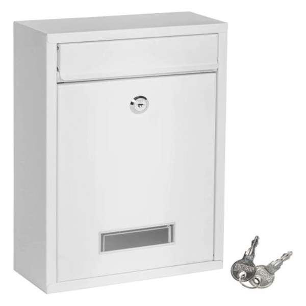 Granch® Wandbrievenbus - Stalen Mailbox - Buiten Brievenbus - Staande Brievenbus - Postbus - Kluisje - Huis & Kantoor- Wit - RVS Granch® Wandbrievenbus - Stalen Mailbox - Buiten Brievenbus - Staande Brievenbus - Postbus - Kluisje - Huis & Kantoor- Wit - RVS