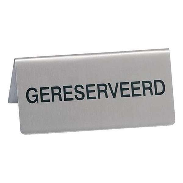 Set van 10 bordjes gereserveerd RVS Set van 10 bordjes gereserveerd RVS