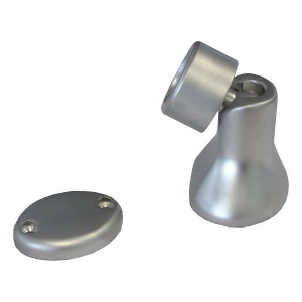 Deurmagneet - met kniegewricht 90° - Messing mat chroom Deurmagneet - met kniegewricht 90° - Messing mat chroom