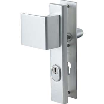Nemef veiligheidsdeurbeslag 3419 - Greep/Kruk - Kerntrekbeveiliging - Afstand 55mm - SKG*** - LS - Aluminium