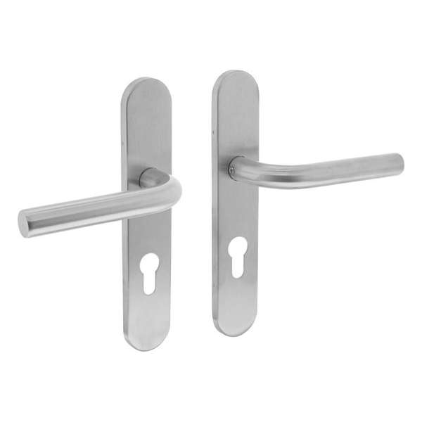 Intersteel Deurkruk Recht op schild profielcilindergat 72 mm rvs geborsteld Intersteel Deurkruk Recht op schild profielcilindergat 72 mm rvs geborsteld