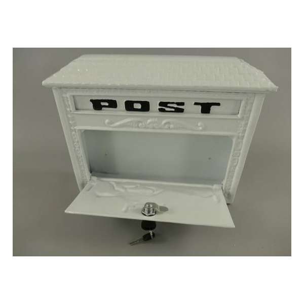 Brievenbus - wandbrievenbus - post - rustiek - wit - 29 cm hoog Brievenbus - wandbrievenbus - post - rustiek - wit - 29 cm hoog