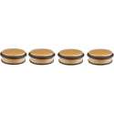 4x Kleine metalen deurstopper 10 x 4,5 cm - Huishouden deurstoppers/deurwiggen - hout/metaal - bamboelook