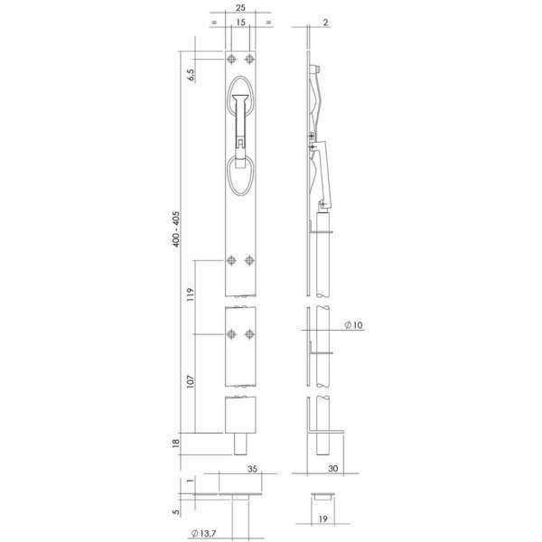 Intersteel Kantschuif 400 mm rvs geborsteld Intersteel Kantschuif 400 mm rvs geborsteld
