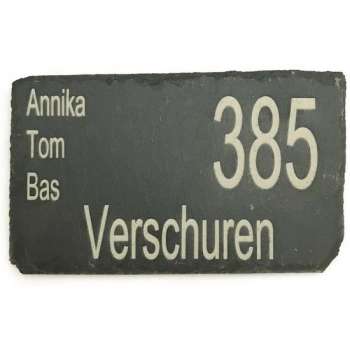 Naambordje leisteen gepersonaliseerd naambordje 22 x 14 (gelaserd)