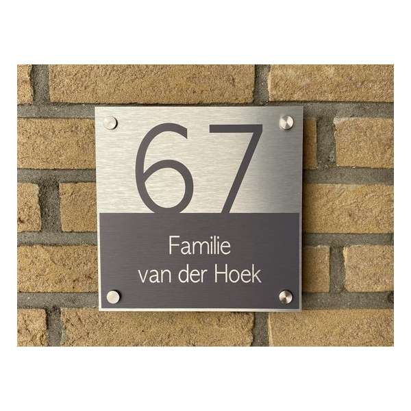 Naambordje voordeur rechthoek rvs look Naambordje voordeur rechthoek rvs look