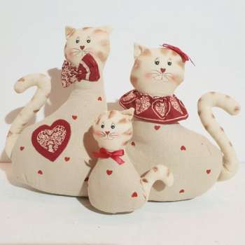 Kat Deurstopper Kattenfamilie katoen 28 cm