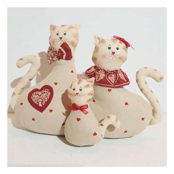 Kat Deurstopper Kattenfamilie katoen 28 cm Kat Deurstopper Kattenfamilie katoen 28 cm