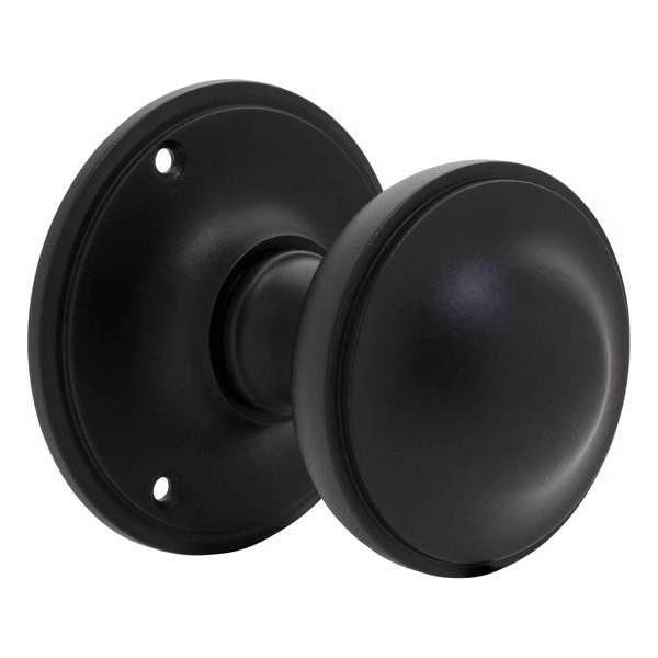 Voordeurknop 80mm - Rond zwart Voordeurknop 80mm - Rond zwart
