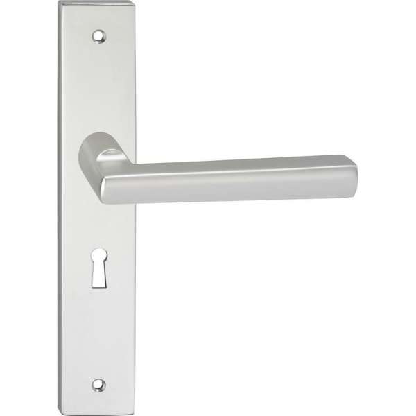 Impresso Leeds Deurklink – Deurbeslag – Vierkant – Deurschild met Schroeven en Sleutelgat – Aluminium