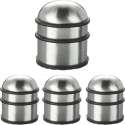 Relaxdays 4x deurstopper rvs - deurbuffer rond - deurvastzetter zilver - deurstop metaal
