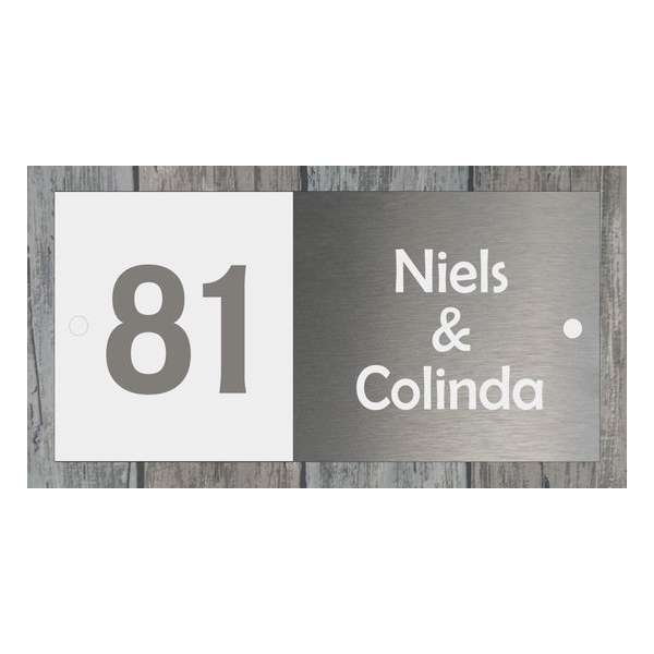 Naambordje voordeur RVS|Naambord 15x30cm Naambordje voordeur RVS|Naambord 15x30cm