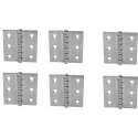 Scharnier - Rvs - 80x70mm - Vaste pen - Rechte hoek - 6 stuks
