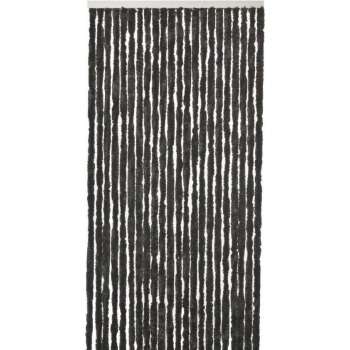 Vliegengordijn/deurgordijn pluche kattenstaarten zwart - 90 x 220 cm - Insectenwerende vliegengordijnen