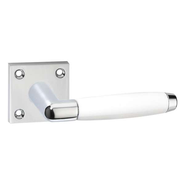 Impresso Durban Deurklink – Deurbeslag – Vierkant – Rozet – Deurkruk Wit – Chroom Impresso Durban Deurklink – Deurbeslag – Vierkant – Rozet – Deurkruk Wit – Chroom