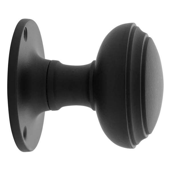 Voordeurknop 55mm - Rond vast zwart Voordeurknop 55mm - Rond vast zwart