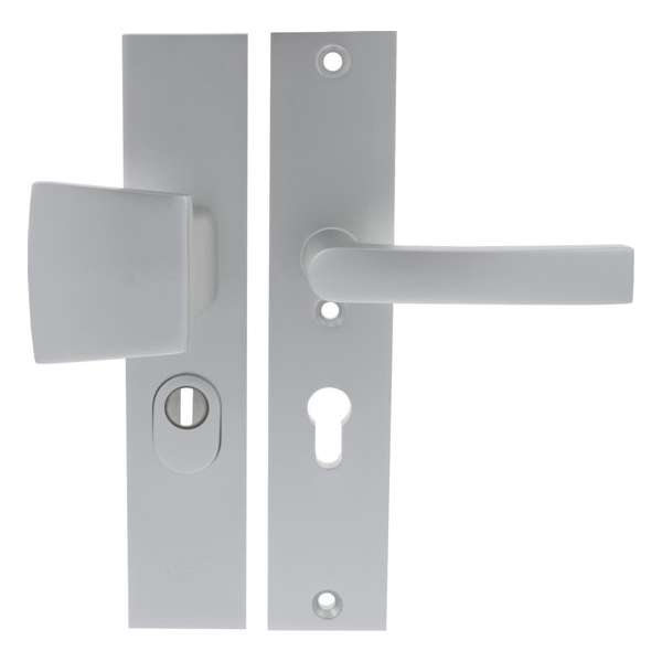 Starx Veiligheidsbeslag met Kerntrekbeveiliging – Deurbeslag Aluminium – Duwer/Kruk – Langschild PC55 mm Starx Veiligheidsbeslag met Kerntrekbeveiliging – Deurbeslag Aluminium – Duwer/Kruk – Langschild PC55 mm