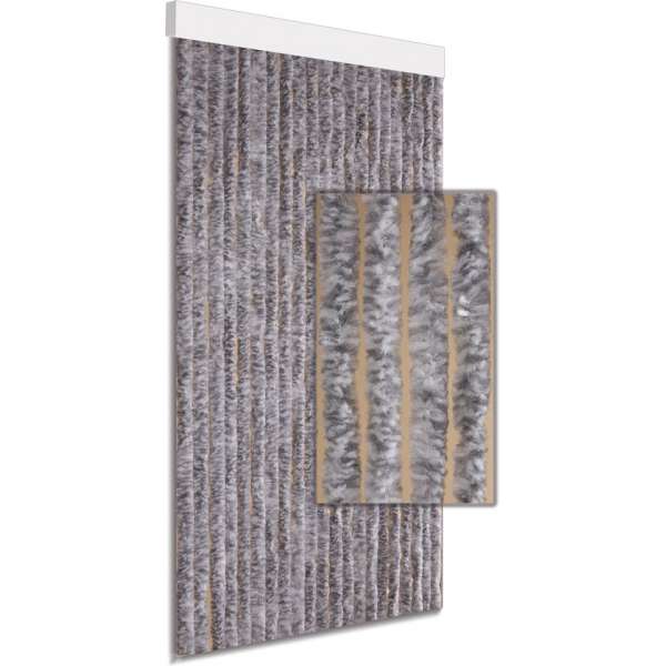 Vliegengordijn/deurgordijn kattenstaart grijs/wit gemeleerd 100x230cm Vliegengordijn/deurgordijn kattenstaart grijs/wit gemeleerd 100x230cm