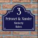 Namen enzo! Naambordje Plexiglas Torino donkerblauw 26x21 cm