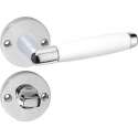 Impresso Durban Deurklink – Deurbeslag – Rond – Rozet met Toiletsluiting – Deurkruk Wit – Chroom