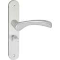 Impresso Oxford Deurklink – Deurbeslag – Ovaal – Deurschild met Schroeven en Toiletsluiting – Gebogen Deurkruk – Aluminium