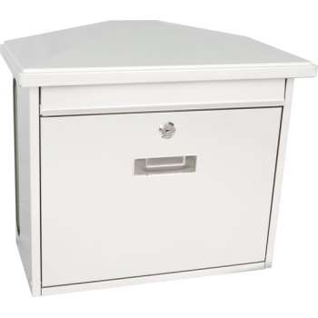 V-part Wandbrievenbus Zamoran 20,5 X 34,5 Cm Staal Wit
