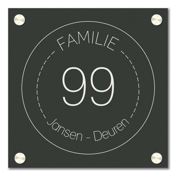 Naambordje vierkant familie cirkel old green Naambordje vierkant familie cirkel old green