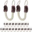 Relaxdays 20x deurstopper deurklink - klembescherming bruin - set - vingerbescherming
