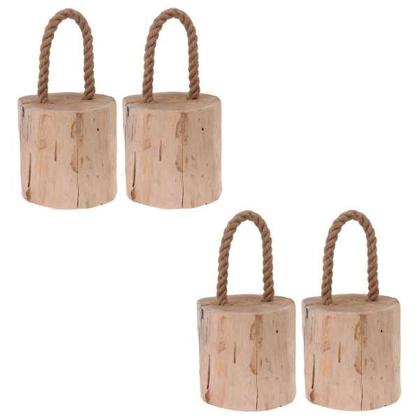 4x Deurstoppers teak met draagtouw 19 cm - Huishouden - Woonaccessoires/benodigdheden - Deurstoppers/raamstoppers van hout 4x Deurstoppers teak met draagtouw 19 cm - Huishouden - Woonaccessoires/benodigdheden - Deurstoppers/raamstoppers van hout