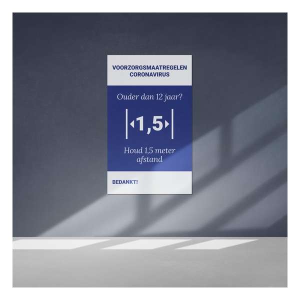 Corona maatregelen - Dibond met bedrukking - 60 x 100 cm Corona maatregelen - Dibond met bedrukking - 60 x 100 cm