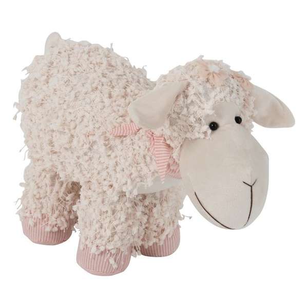 J-Line Deurstop Schaap Textiel Beige/Roze Small J-Line Deurstop Schaap Textiel Beige/Roze Small