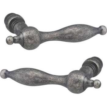 IMPRESSO deurklink set | serie " Lincoln" | verouderd messing | massieve deurklinkset | voor deuren van 38 tot 45 mm dik