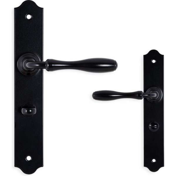 Mazovia - Deurklink met WC slot - 72mm - mat zwart - complete set Mazovia - Deurklink met WC slot - 72mm - mat zwart - complete set