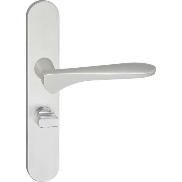 Impresso Watford Deurklink – Deurbeslag – Ovaal – Deurschild met Toiletsluiting – Aluminium