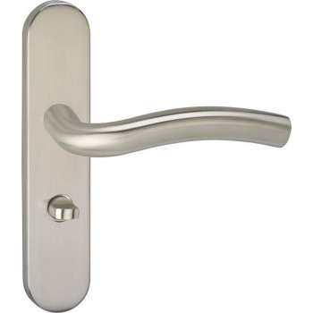 Impresso Conway Deurklink – Deurbeslag – Ovaal – Deurschild met Toiletsluiting – Zilver