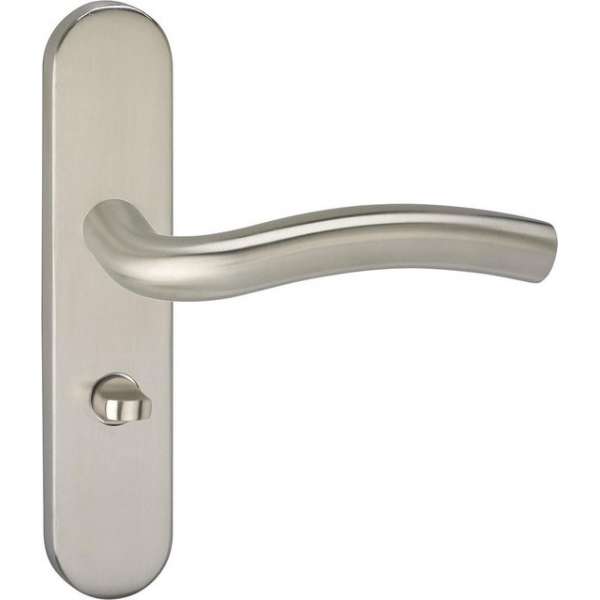 Impresso Conway Deurklink – Deurbeslag – Ovaal – Deurschild met Toiletsluiting – Zilver Impresso Conway Deurklink – Deurbeslag – Ovaal – Deurschild met Toiletsluiting – Zilver
