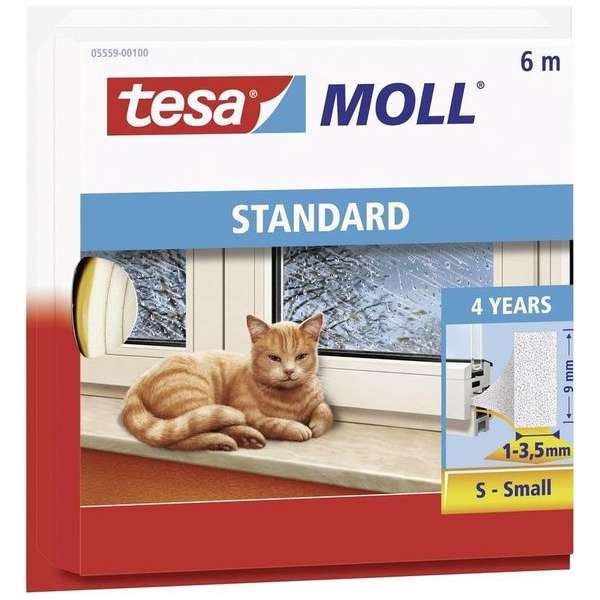 4x Tesa zelfklevende tochtstrip small wit 6 mtr 4x Tesa zelfklevende tochtstrip small wit 6 mtr
