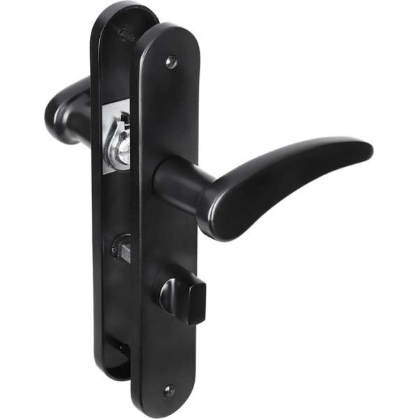 Impresso Philly Deurklink Zwart – Deurbeslag – Ovaal – Deurschild met Schroeven en Toiletsluiting Impresso Philly Deurklink Zwart – Deurbeslag – Ovaal – Deurschild met Schroeven en Toiletsluiting